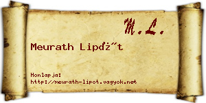 Meurath Lipót névjegykártya